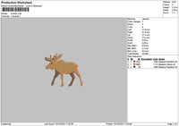 Moose Embroidery File 6 sizes