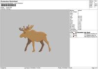 Moose Embroidery File 6 sizes