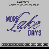 Laketext 01 Embroidery File 6 sizes