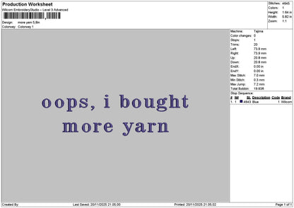 Yarntext Embroidery File 6 sizes