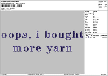 Yarntext Embroidery File 6 sizes