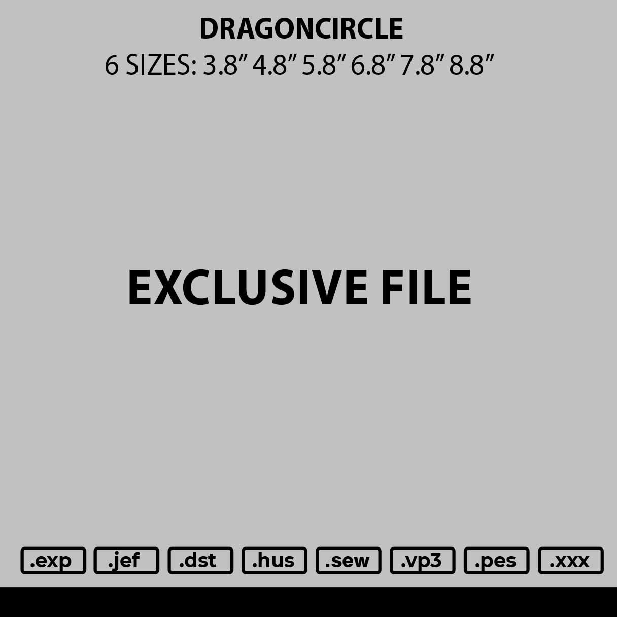 Dragoncircle 01 Embroidery File 6 sizes