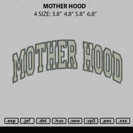 Mother Hood Embroidery File 4 size