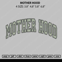 Mother Hood Embroidery File 4 size