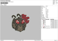 Mothman Embroidery File 4 size