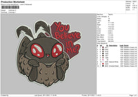 Mothman Embroidery File 4 size