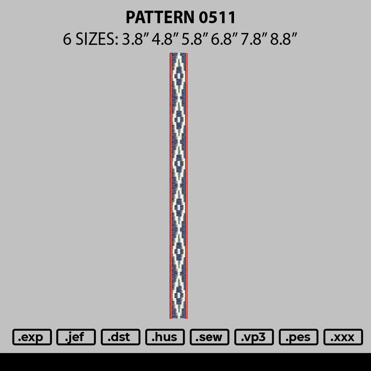 Pattern 0511 Embroidery File 6 sizes