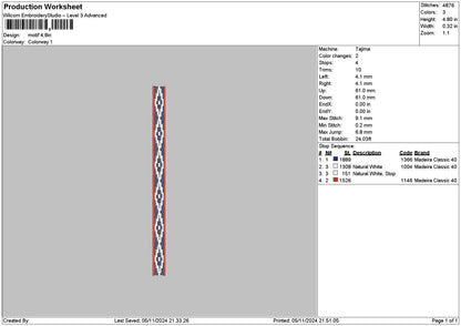 Pattern 0511 Embroidery File 6 sizes