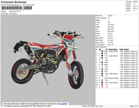 Motocross Embroidery File 4 size