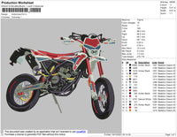 Motocross Embroidery File 4 size