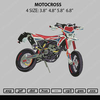 Motocross Embroidery File 4 size