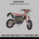 Motocross Embroidery File 4 size