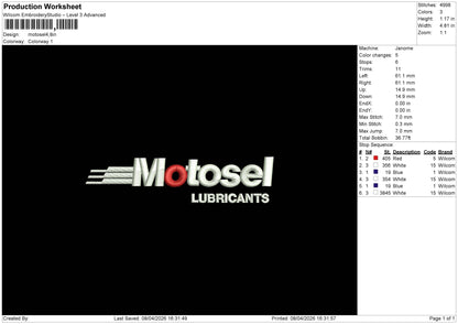 Motosel Embroidery File 6 size