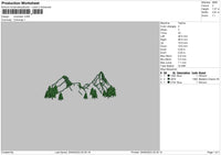Mountain Embroidery File 6 sizes