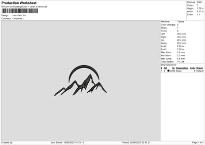 Mountain Embroidery File 6 sizes