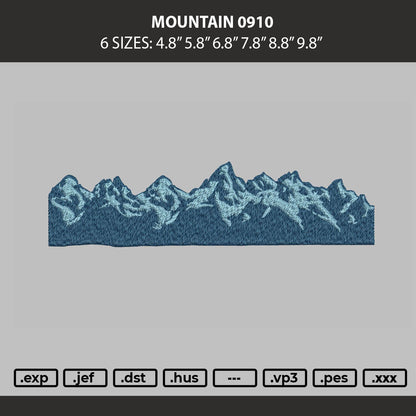 Mountain 0910 Embroidery Machine Design File 6 sizes