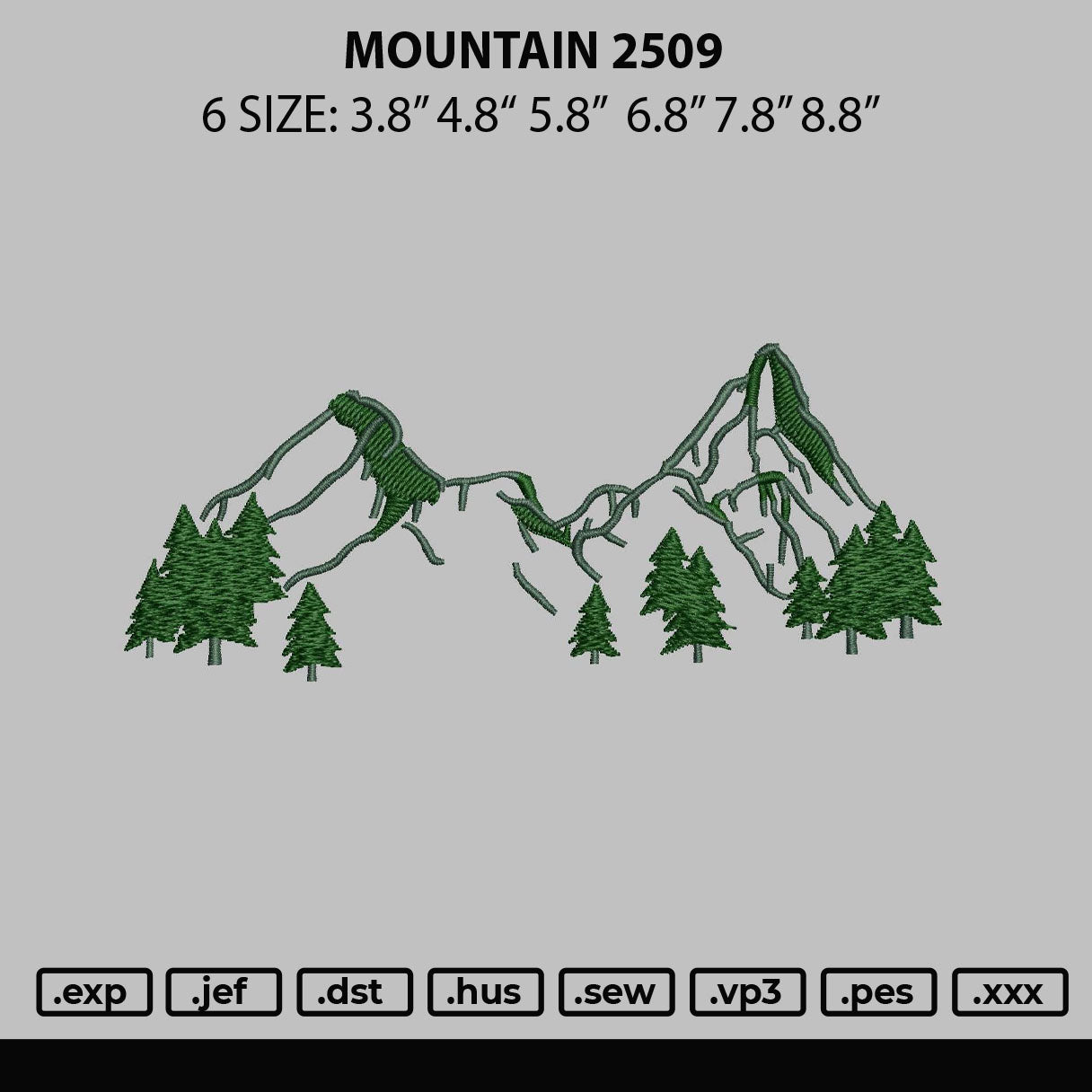 Mountain Embroidery File 6 sizes