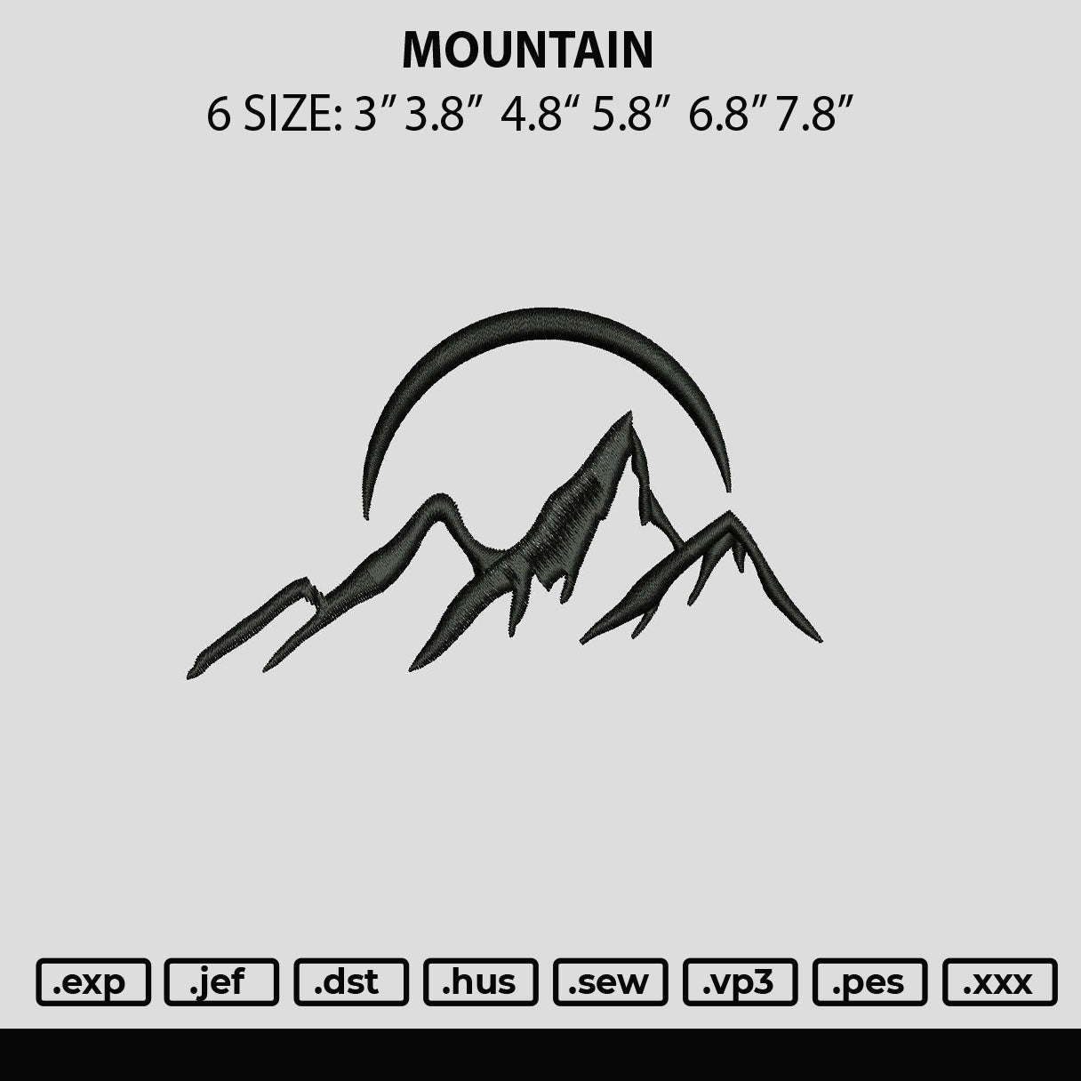 Mountain Embroidery File 6 sizes