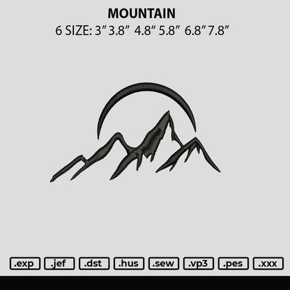 Mountain Embroidery File 6 sizes