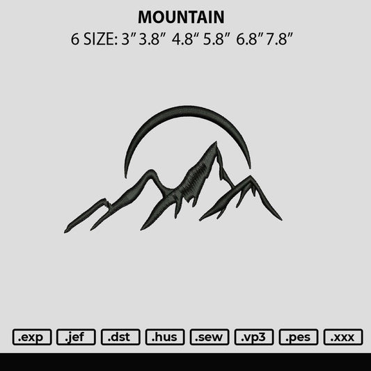 Mountain Embroidery File 6 sizes