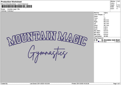 Mountaintext Embroidery File 6 sizes