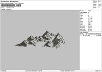 Mountains Outline 02 Embroidery File 6 sizes
