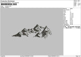 Mountains Outline 02 Embroidery File 6 sizes