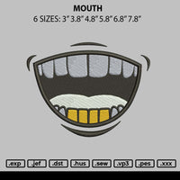 Mouth Embroidery File 6 sizes