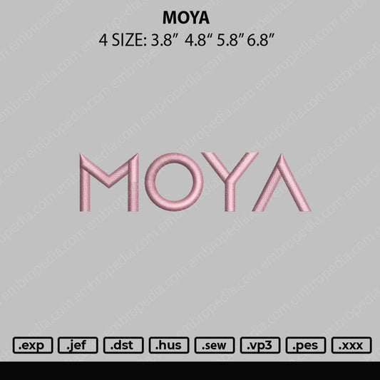 Moya Embroidery File 4 size