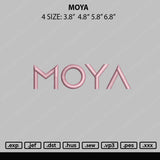 Moya Embroidery File 4 size