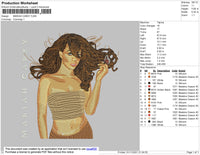 Mariah Cerey Embroidery File 4 size