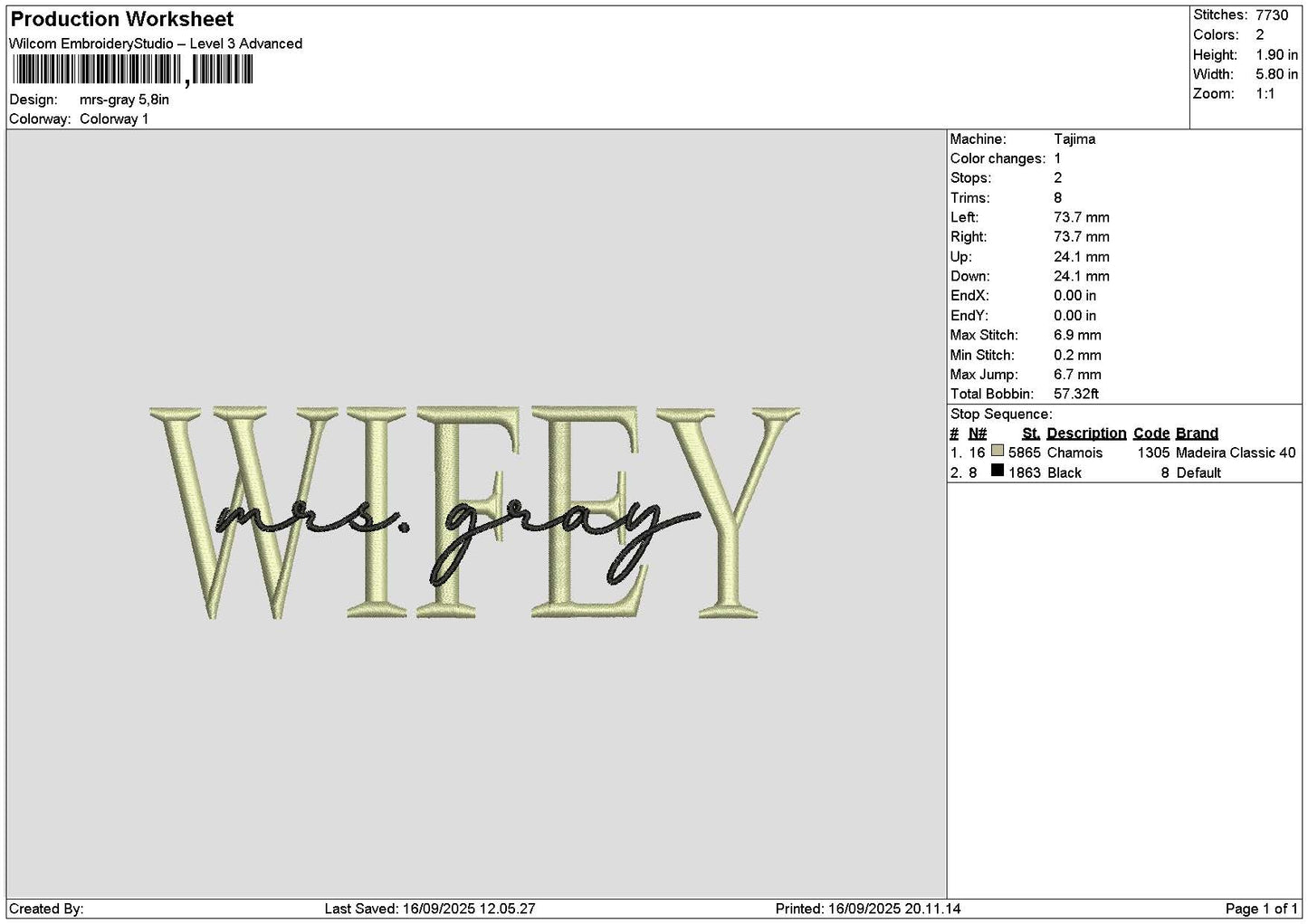 Graytext 1609 Embroidery File 6 sizes