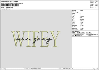 Graytext 1609 Embroidery File 6 sizes