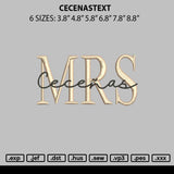 Cecenastext Embroidery File 6 sizes