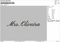 Mrs Oliviera Embroidery File