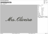 Mrs Oliviera Embroidery File
