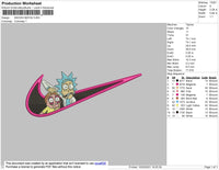 Swoosh Morty Embroidery File 4 size