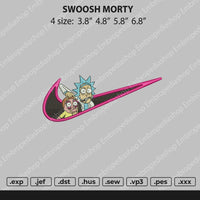 Swoosh Morty Embroidery File 4 size