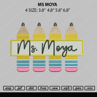 MS Moya Embroidery File 4 size