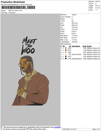 Meet The Woo Embroidery File 4 size
