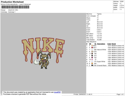 Nike Mucha Lucha Melt Embroidery File 4 size