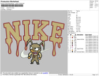 Nike Mucha Lucha Melt Embroidery File 4 size