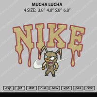 Nike Mucha Lucha Melt Embroidery File 4 size