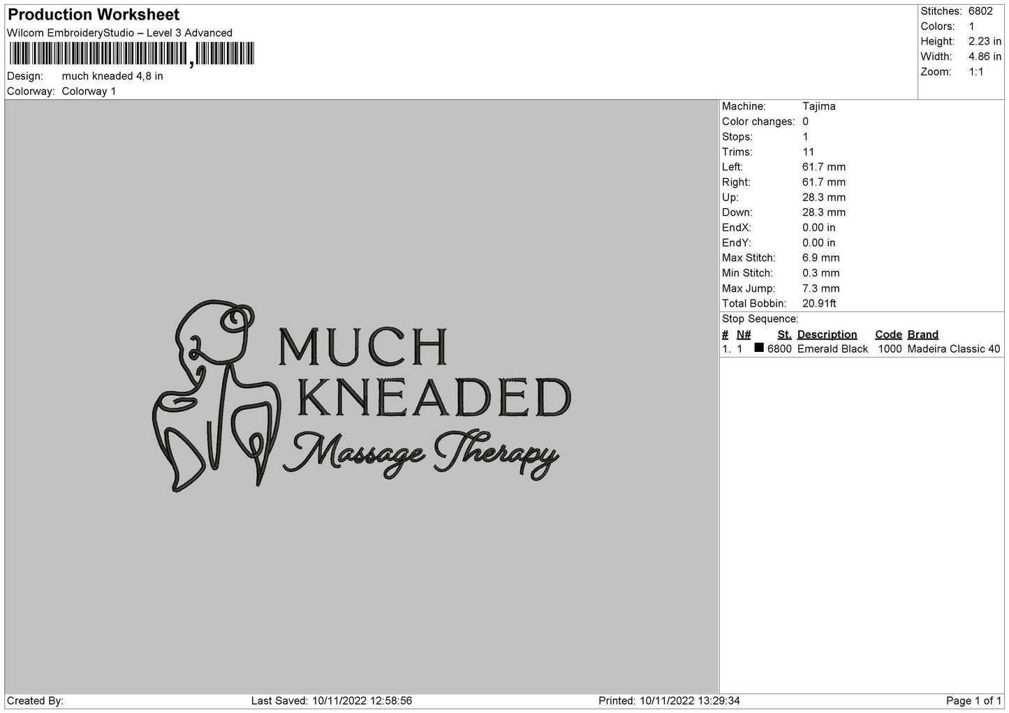 Munch Kneaded Embroidery File 6 sizes