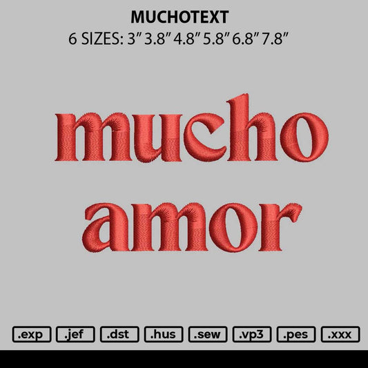 Muchotext Embroidery File 6 sizes