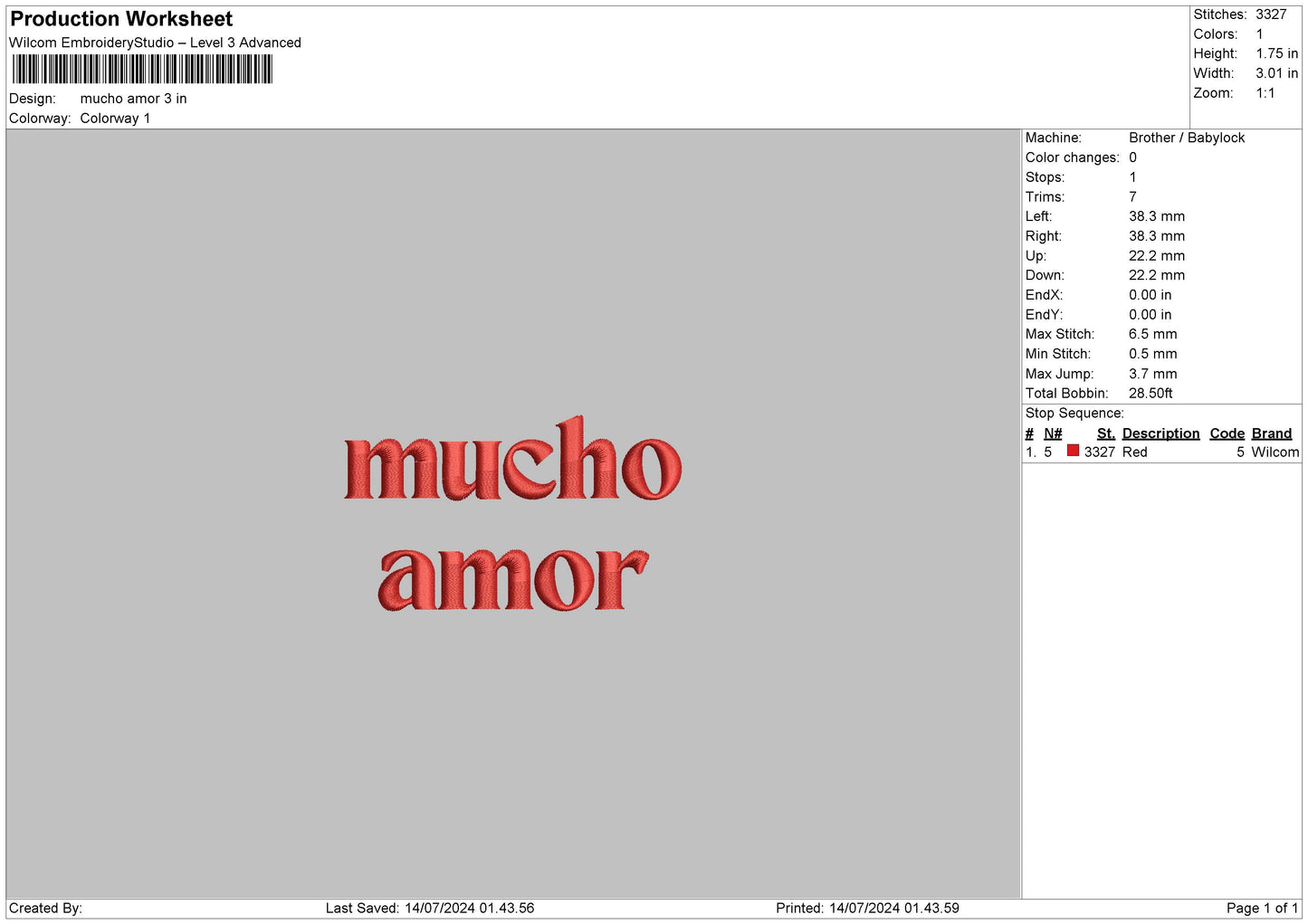 Muchotext Embroidery File 6 sizes