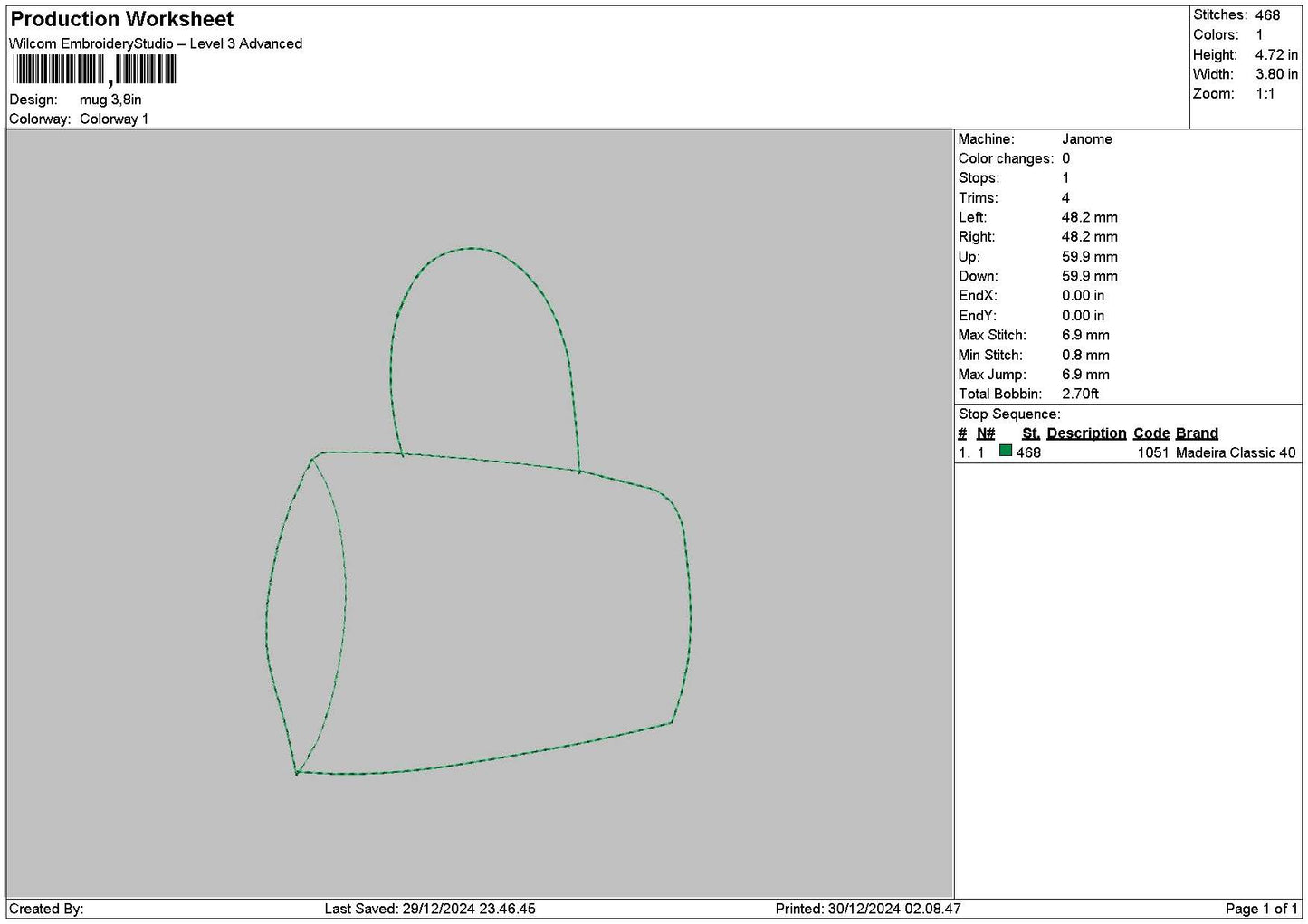 Platter 3012 Embroidery File 6 sizes