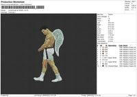 Muhammad Ali Angel Embroidery File 4 size