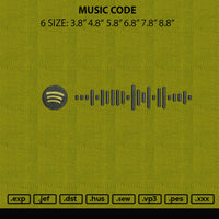Music Code Embroidery File 6 sizes