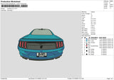 Mustang Car Embroidery File 6 sizes